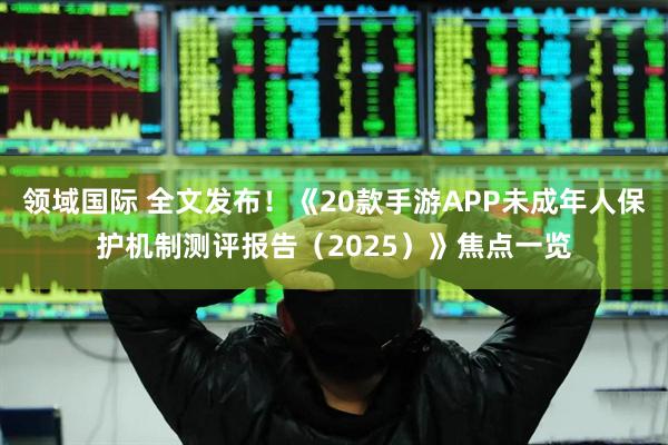 领域国际 全文发布！《20款手游APP未成年人保护机制测评报告（2025）》焦点一览